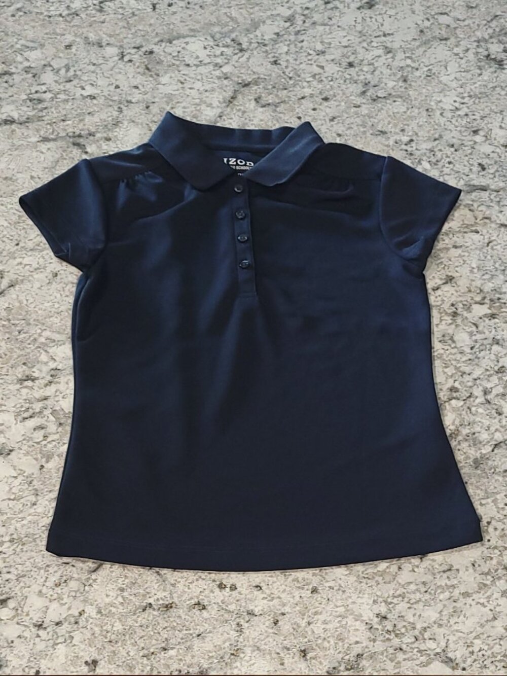 IZOD Girls Size S (7/8) Navy Blue Polo Shirt – School Uniform